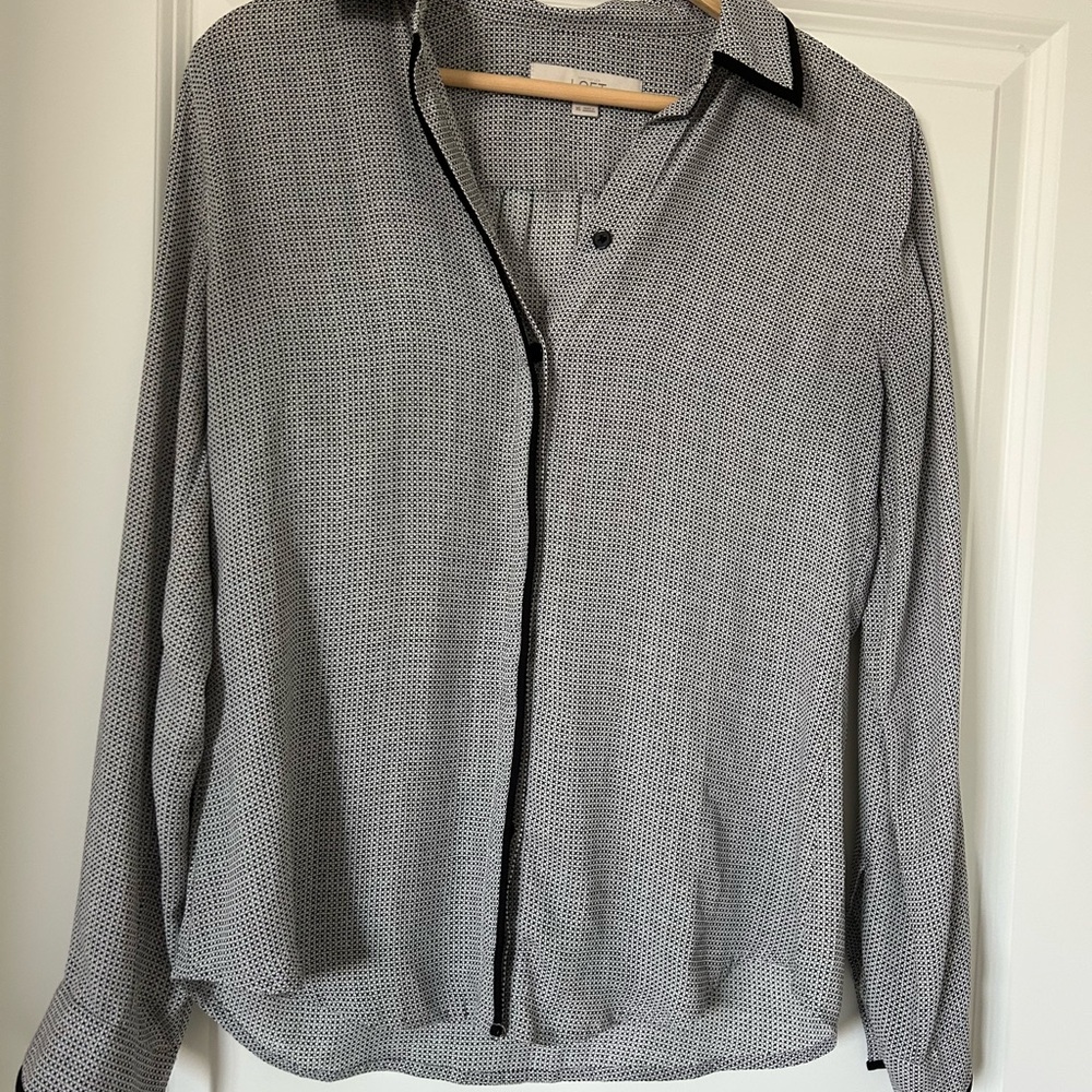 Black and White Patterned Blouse
